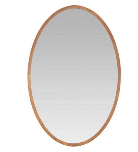 Espejo de pared ovalado de madera