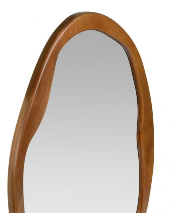 espejo irregular madera oscura
